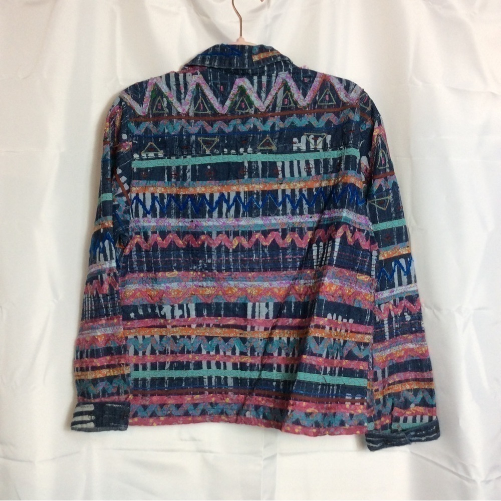 Chicos 2 Embroidered Patchwork Denim Jacket. Larg… - image 7